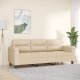 vidaXL 3-osobowa sofa, kremowa, 180 cm, tapicerowana mikrofibrą 1