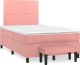 vidaXL Łóżko kontynentalne z materacem, różowe, 120x190 cm, aksamit 1