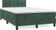 vidaXL Łóżko kontynentalne z materacem i LED, ciemnozielone, 120x190cm 1