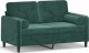 vidaXL 2-osobowa sofa z poduszkami, ciemnozielona, 120 cm, aksamit 2