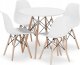 Leobert Zestaw stół okrągły TODI 80cm biały + 4 krzesła OSAKA białe 1