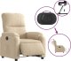 vidaXL Rozkładany fotel elektryczny, kremowy, obity mikrofibrą 5