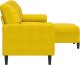 vidaXL 3-osobowa sofa z podnóżkiem, żółta, 180 cm, aksamit 4