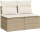 vidaXL 4-cz. sofa ogrodowa z poduszkami, beżowy, rattan PE i akacja 1