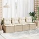 vidaXL 4-cz. sofa ogrodowa z poduszkami, beżowy, rattan PE i akacja 2