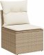 vidaXL 4-cz. sofa ogrodowa z poduszkami, beżowy, rattan PE i akacja 3