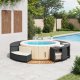 Jacuzzi ogrodowe vidaXL Obudowa do basenu/spa, czarny polirattan i lite drewno akacjowe 2
