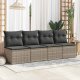 vidaXL 4-cz. sofa ogrodowa z poduszkami, szary, rattan PE i akacja 2