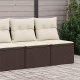vidaXL 4-cz sofa ogrodowa z poduszkami, brązowy rattan PE i akacja 1