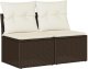 vidaXL 4-cz sofa ogrodowa z poduszkami, brązowy rattan PE i akacja 1
