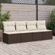 vidaXL 4-cz sofa ogrodowa z poduszkami, brązowy rattan PE i akacja 2
