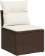 vidaXL 4-cz sofa ogrodowa z poduszkami, brązowy rattan PE i akacja 3