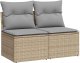 vidaXL 4-cz. sofa ogrodowa z poduszkami, beżowy, rattan PE i akacja 1