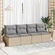 vidaXL 4-cz. sofa ogrodowa z poduszkami, beżowy, rattan PE i akacja 2