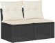 vidaXL 4-cz. sofa ogrodowa z poduszkami, czarny rattan PE i akacja 1