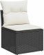vidaXL 4-cz. sofa ogrodowa z poduszkami, czarny rattan PE i akacja 3