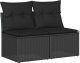 vidaXL 4-cz. sofa ogrodowa z poduszkami, czarny rattan PE i akacja 1
