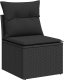 vidaXL 4-cz. sofa ogrodowa z poduszkami, czarny rattan PE i akacja 3