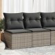 vidaXL 4-cz. sofa ogrodowa z poduszkami, szary, rattan PE i akacja 1