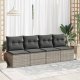 vidaXL 4-cz. sofa ogrodowa z poduszkami, szary, rattan PE i akacja 2