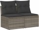 vidaXL 4-cz sofa ogrodowa z poduszkami, jasnoszary, rattan PE i akacja 2
