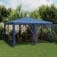 vidaXL Namiot imprezowy z 8 ścianami z siatki, niebieski, 4x4 m, HDPE 1