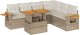vidaXL 6-cz. zestaw mebli z poduszkami, beżowy, polirattan i akacja 2