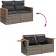 vidaXL 4-cz. sofa ogrodowa z poduszkami, szary, rattan PE i akacja 9