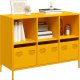 vidaXL Szafka, musztardowa, 101,5x39x73,5 cm, stal walcowana na zimno 1