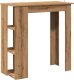 vidaXL Stolik barowy z półkami, dąb artisan, 102x50x103,5 cm 2
