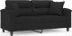 vidaXL 2-osobowa sofa z poduszkami, czarna, 140 cm, mikrofibra 2