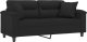 vidaXL 2-osobowa sofa z poduszkami, czarna, 140 cm, mikrofibra 3