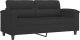 vidaXL 2-osobowa sofa z poduszkami, czarna, 140 cm, mikrofibra 4
