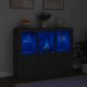 vidaXL Szafki z oświetleniem LED, 3 szt., czarne 2