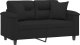 vidaXL 2-osobowa sofa z poduszkami, czarna, 120 cm, mikrofibra 3
