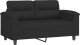 vidaXL 2-osobowa sofa z poduszkami, czarna, 120 cm, mikrofibra 4