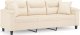 vidaXL 3-osobowa sofa z poduszkami, beżowa, 180 cm, mikrofibra 2