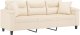 vidaXL 3-osobowa sofa z poduszkami, beżowa, 180 cm, mikrofibra 3