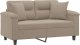 vidaXL 2-osobowa sofa z poduszkami, kolor taupe, 120 cm, mikrofibra 3
