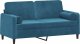vidaXL 2-osobowa sofa z poduszkami, niebieska, 140 cm, aksamit 3