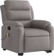 vidaXL Podnoszony fotel masujący, rozkładany, kolor taupe, tkanina 3