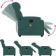 vidaXL Rozkładany fotel masujący, elektryczny, ciemnozielony, tkanina 6