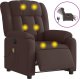 vidaXL Rozkładany fotel masujący, elektryczny, ciemny brąz, tkanina 2