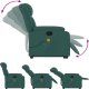 vidaXL Podnoszony fotel masujący, rozkładany, ciemnozielony, tkanina 6