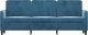 vidaXL Sofa 3-osobowa, niebieski, 180 cm, tapicerowana aksamitem 3