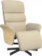 vidaXL Rozkładany fotel z podnóżkiem, kremowy, tkanina 2