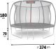 Trampolina ogrodowa Neo-Sport NeoSport Trampolina ogrodowa profilowana 12ft/374cm z siatką wewnętrzną 3