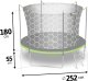 Trampolina ogrodowa Neo-Sport NeoSport Trampolina ogrodowa 8ft/252cm z siatką wewnętrzną i drabinką 4