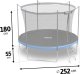 Trampolina ogrodowa Neo-Sport NeoSport Trampolina ogrodowa 8ft/252cm z siatką wewnętrzną i drabinką 4