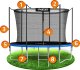Trampolina ogrodowa Neo-Sport NeoSport Trampolina ogrodowa 6ft/183cm z siatką wewnętrzną i drabinką 11
